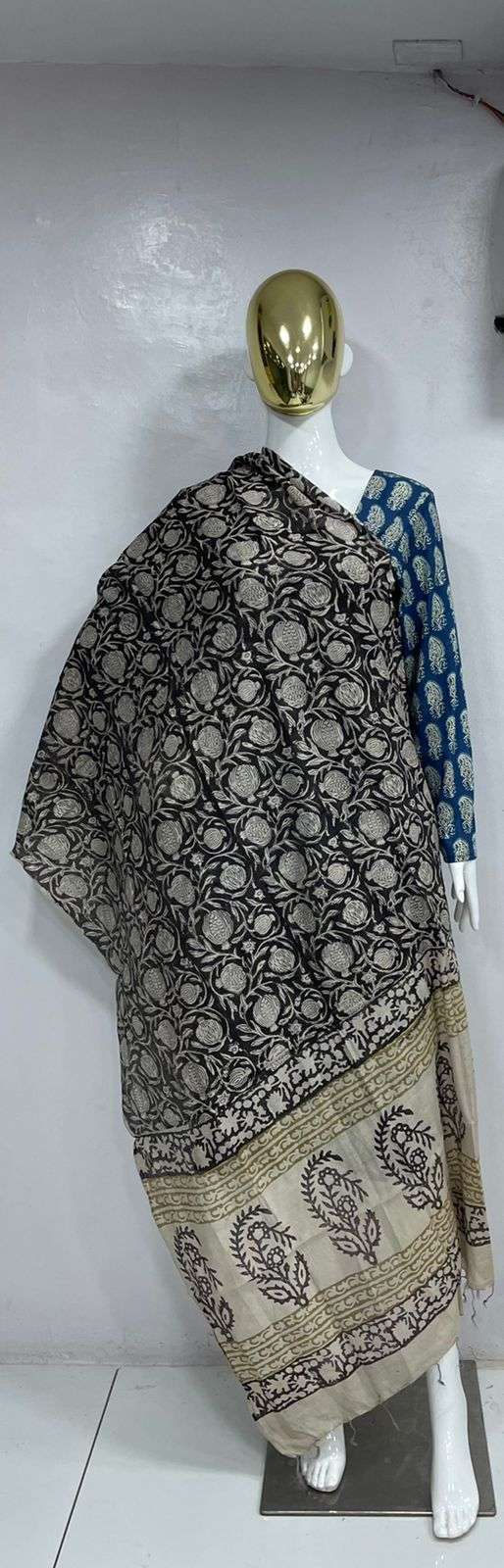 prg 020 multy pen kalamkari dupatta handloom cotton