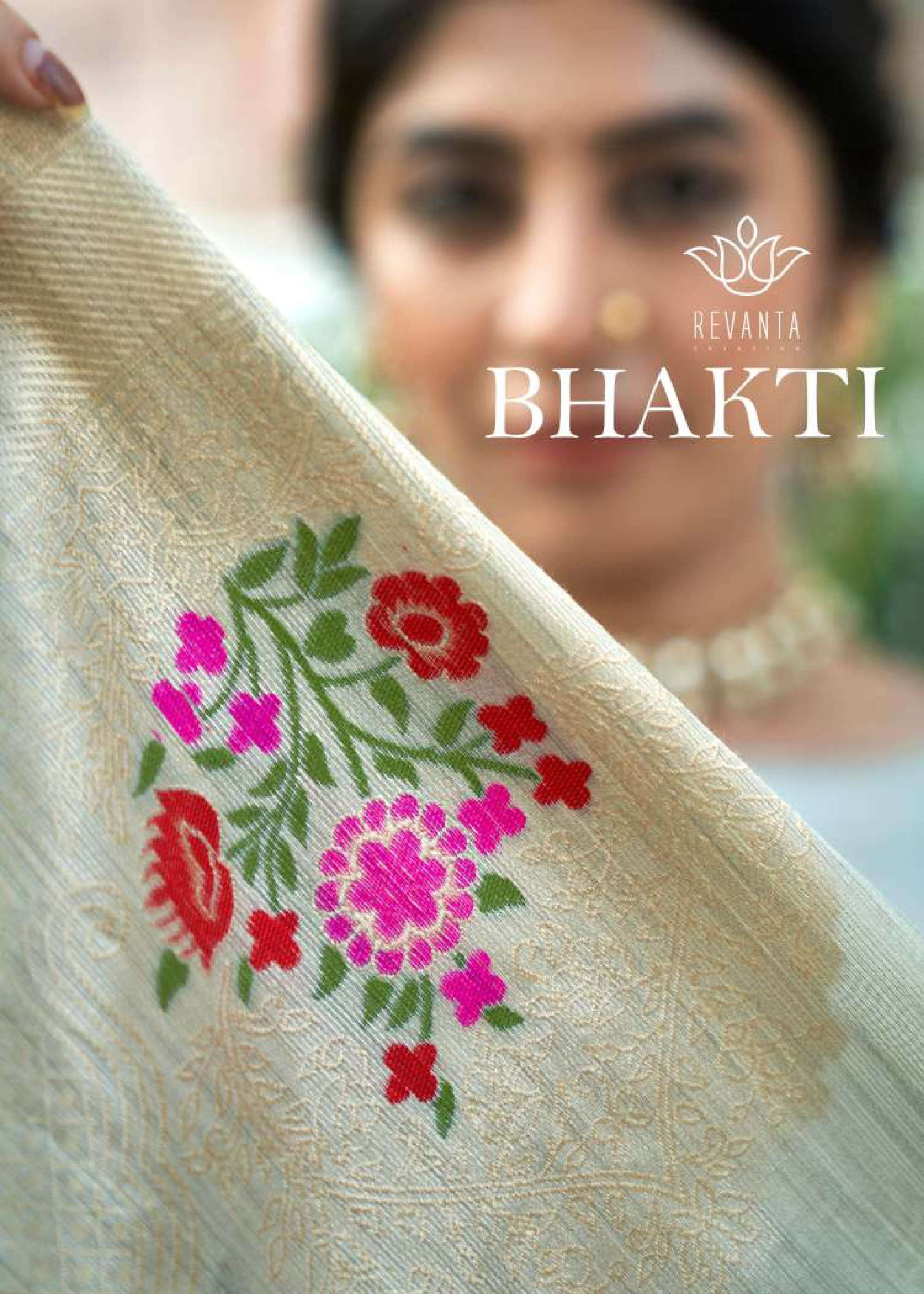 revanta bhakti series 57001-57005 kora silk saree
