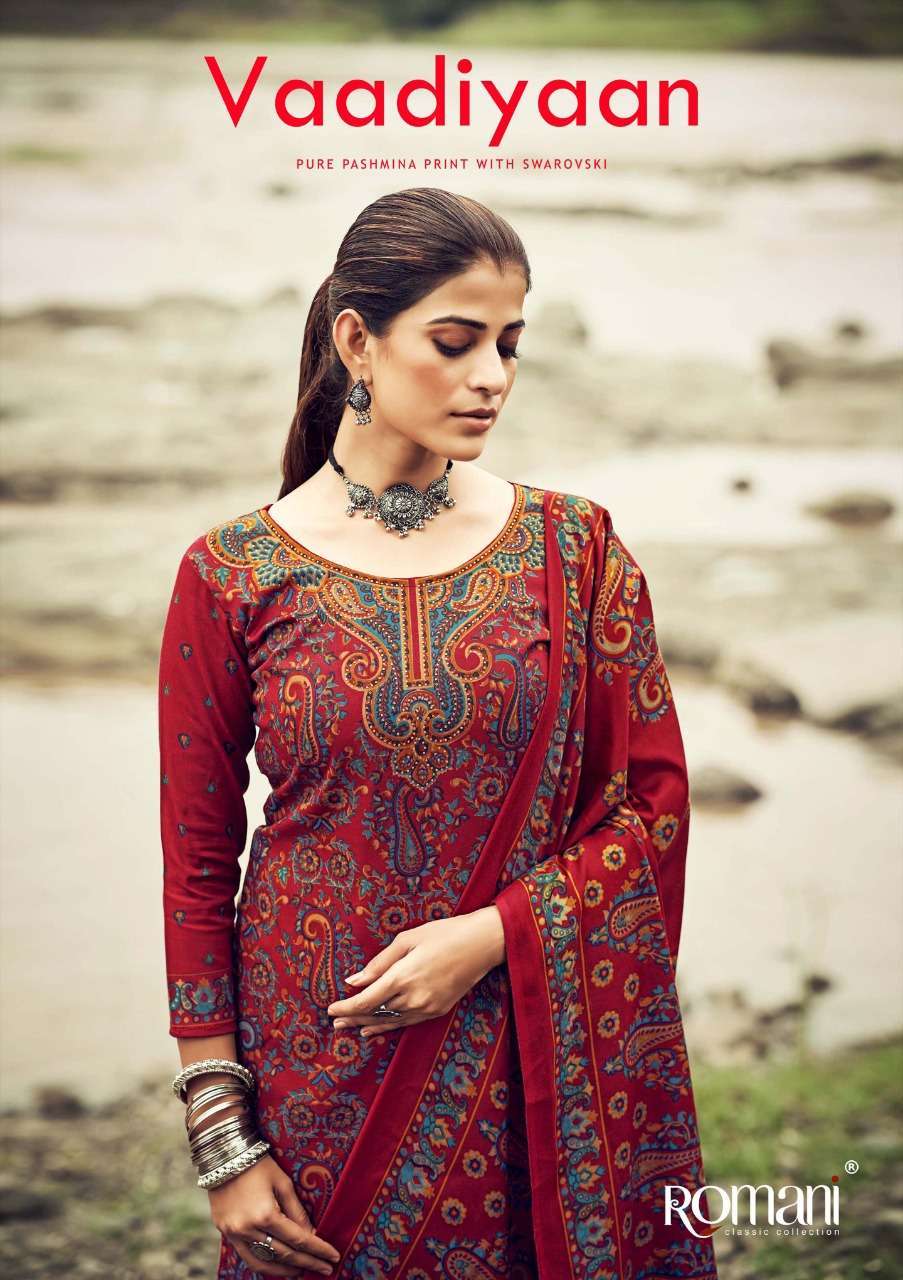 romani vaadiyaan series 1055001-1055010 pure pashmina suit 