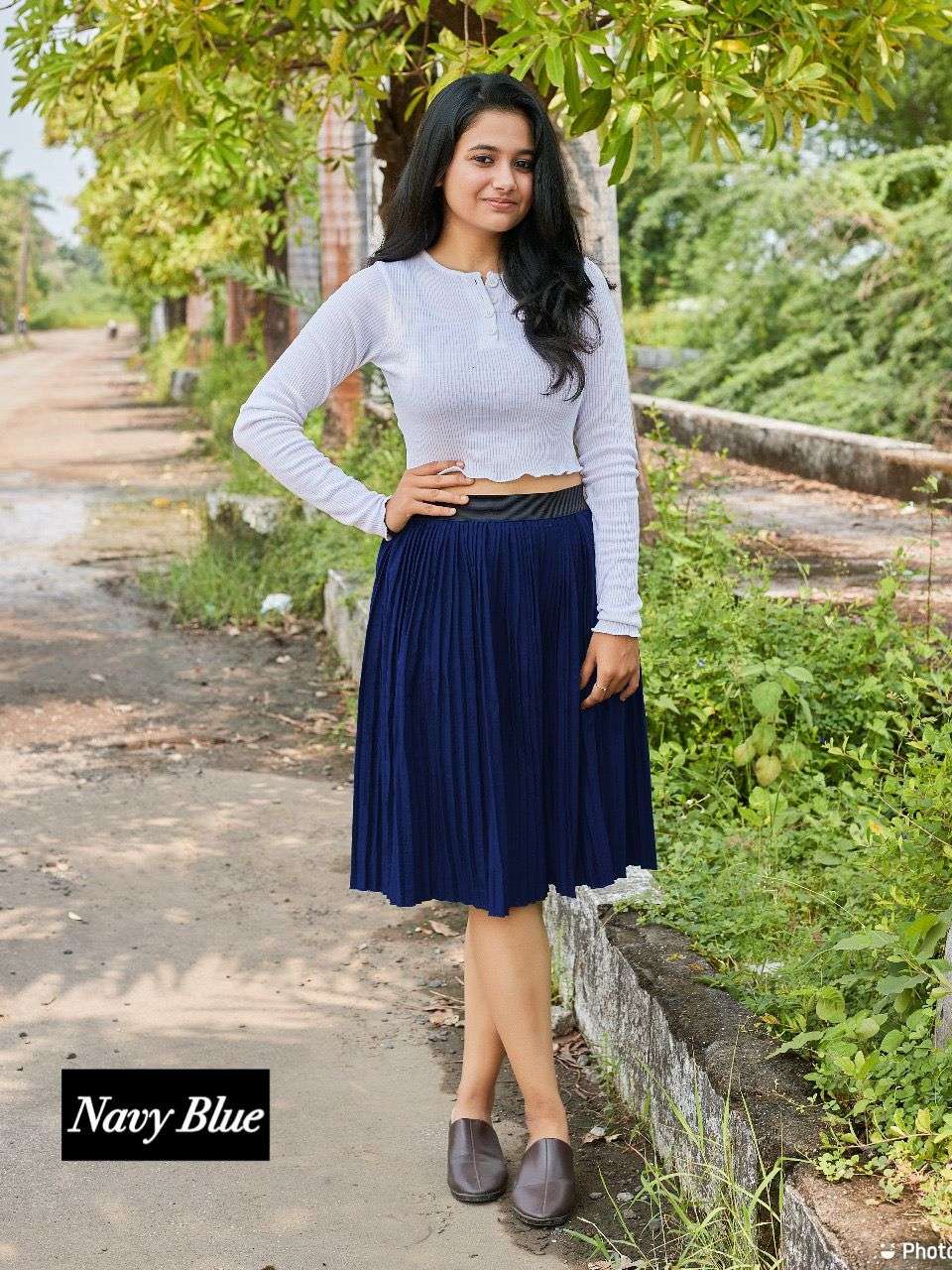 skirt designer heavy crape short party wear pleated skirt 