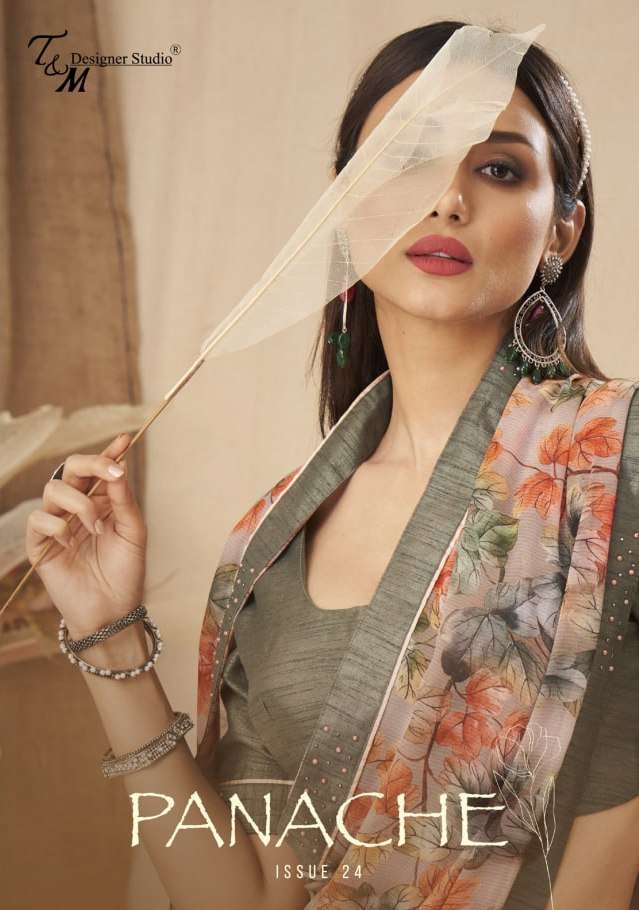 t & m designer panache vol 24 series 42409-42422 georgette saree