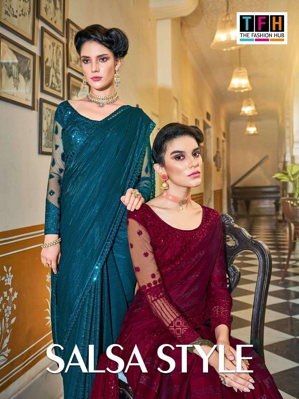 tfh salsa style series 7401-7414 fancy silk saree