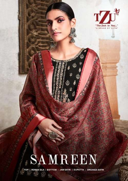 tzu samreen series 1001-1006 roman silk suit 