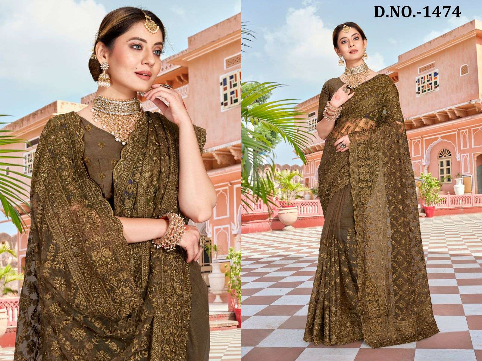 utavnari spirit designer net saree