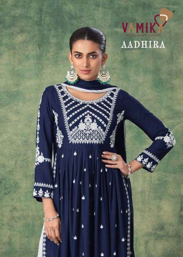 vamika aadhira series 1103 pure rayon viscose readymade suit