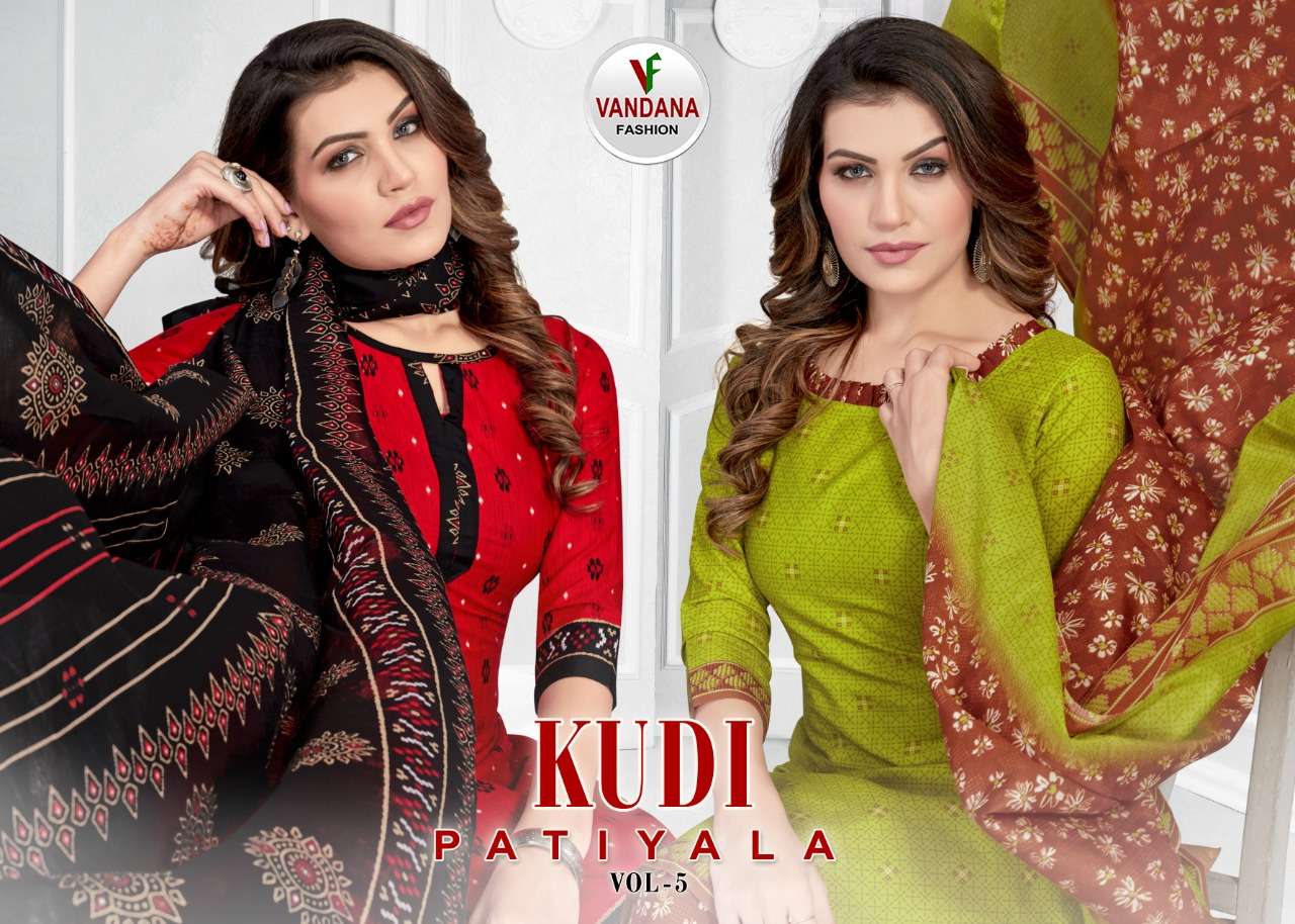 Vandana Kudi Patiyala Vol-5 series 5001-5012 heavy indo cotton suit