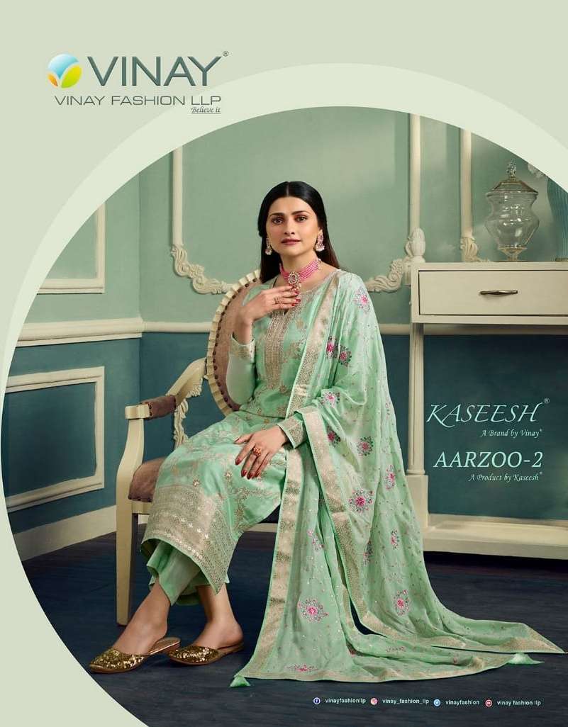 vinay aarzoo vol 2 series 61981-61988 dola jacquard suit 