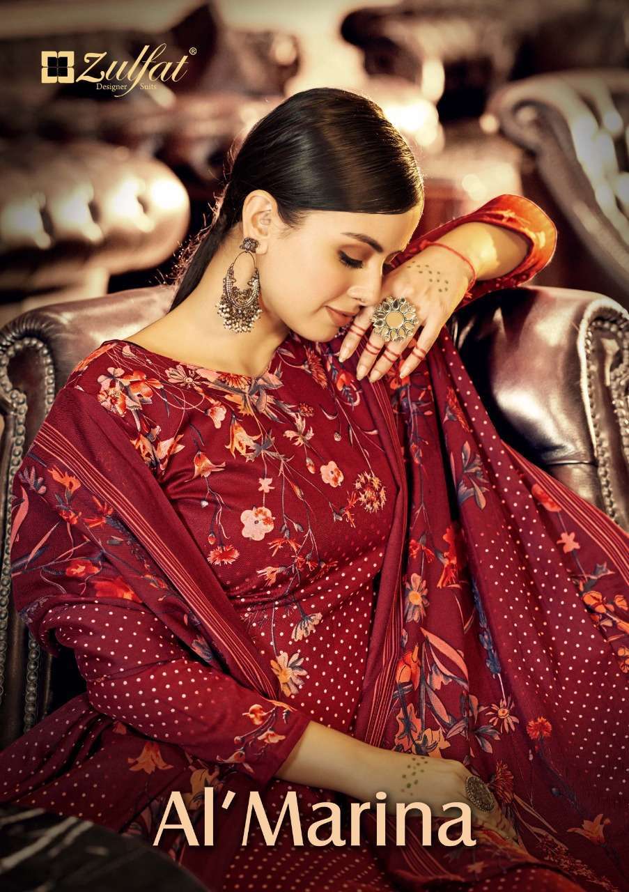 zulfat al marina series 459001-459010 pure wool pashmina suit 