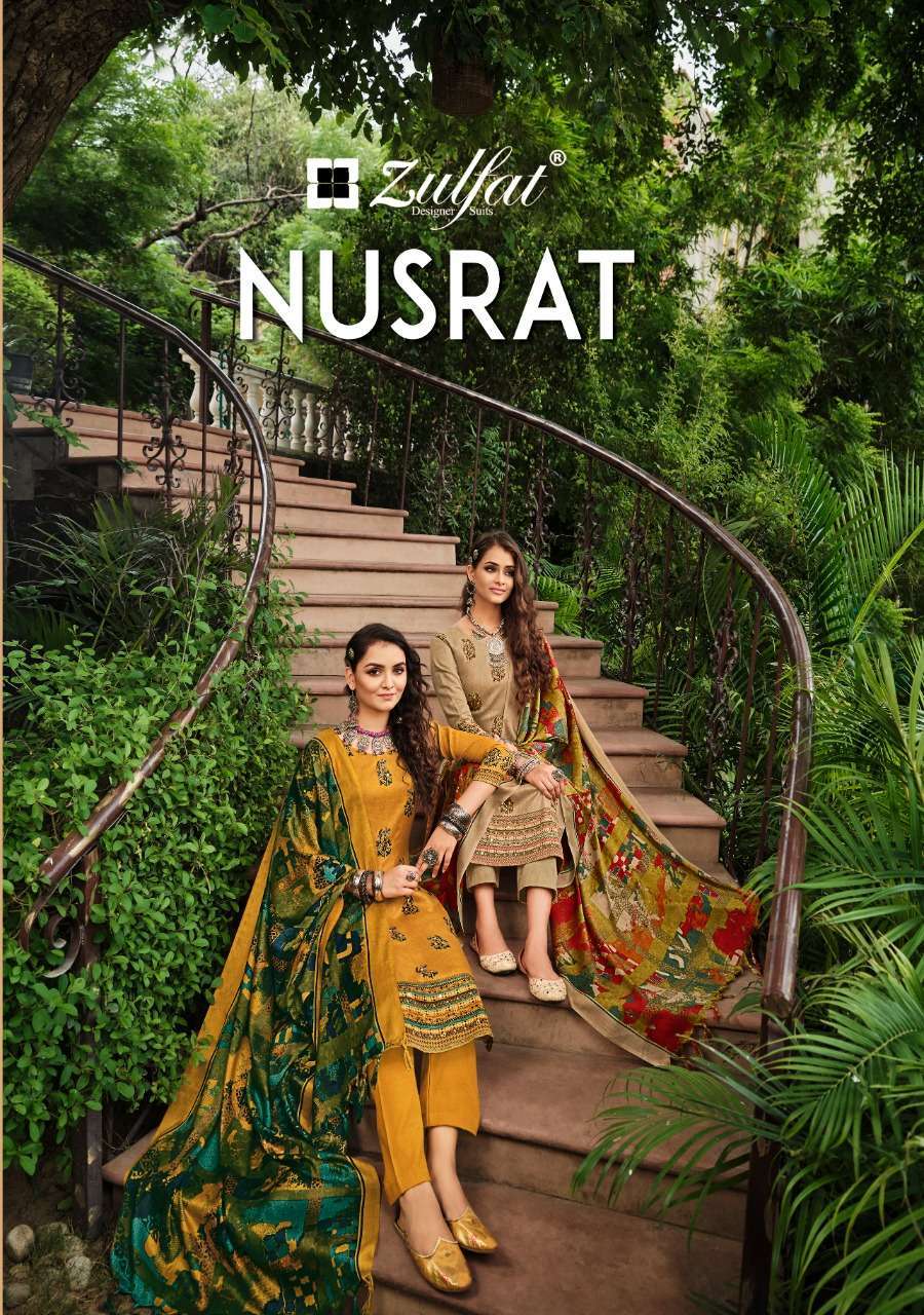 zulfat nusrat series 458001-458010 pure wool pashmina suit 