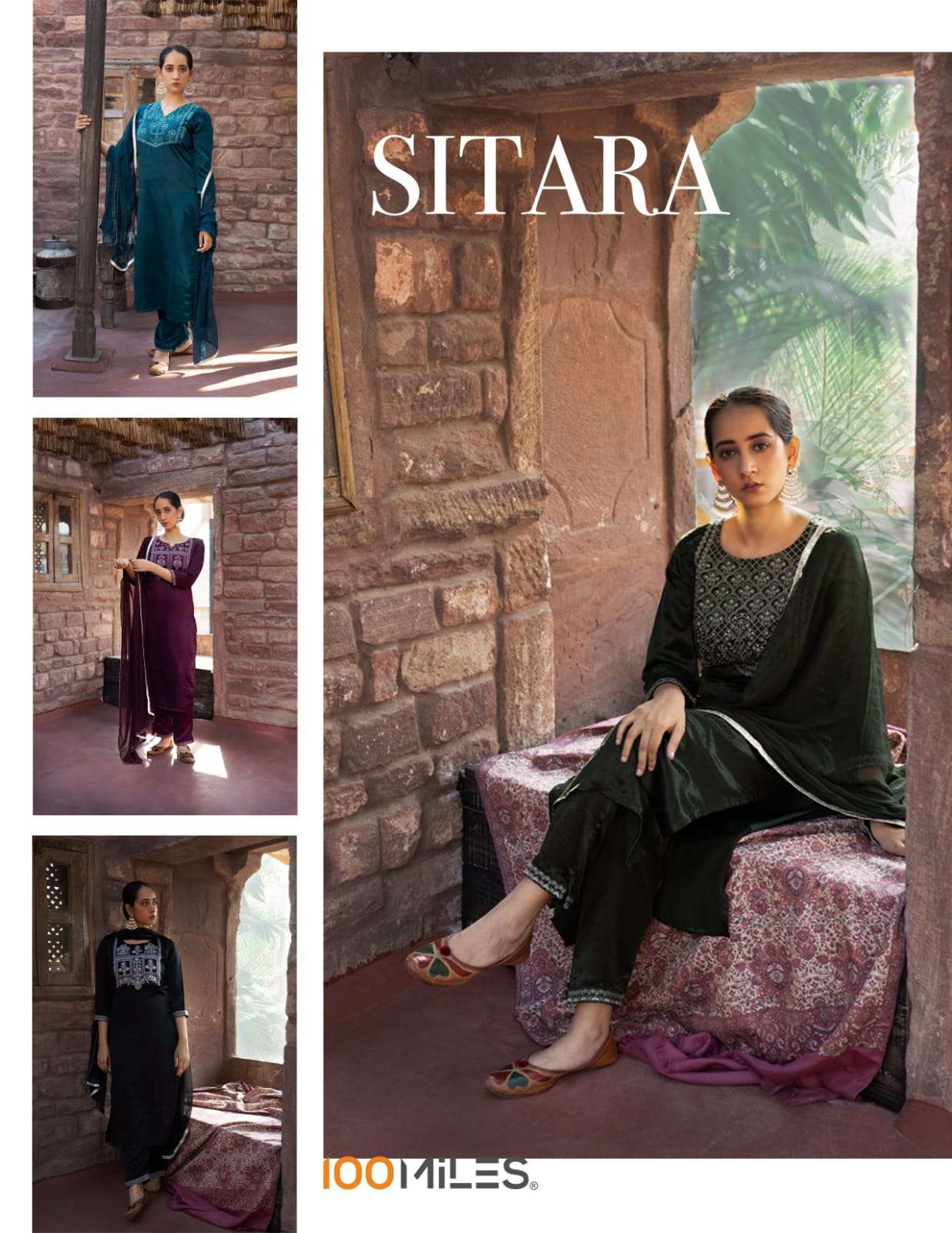 100 miles sitara series 01-04 velvet readymade suit