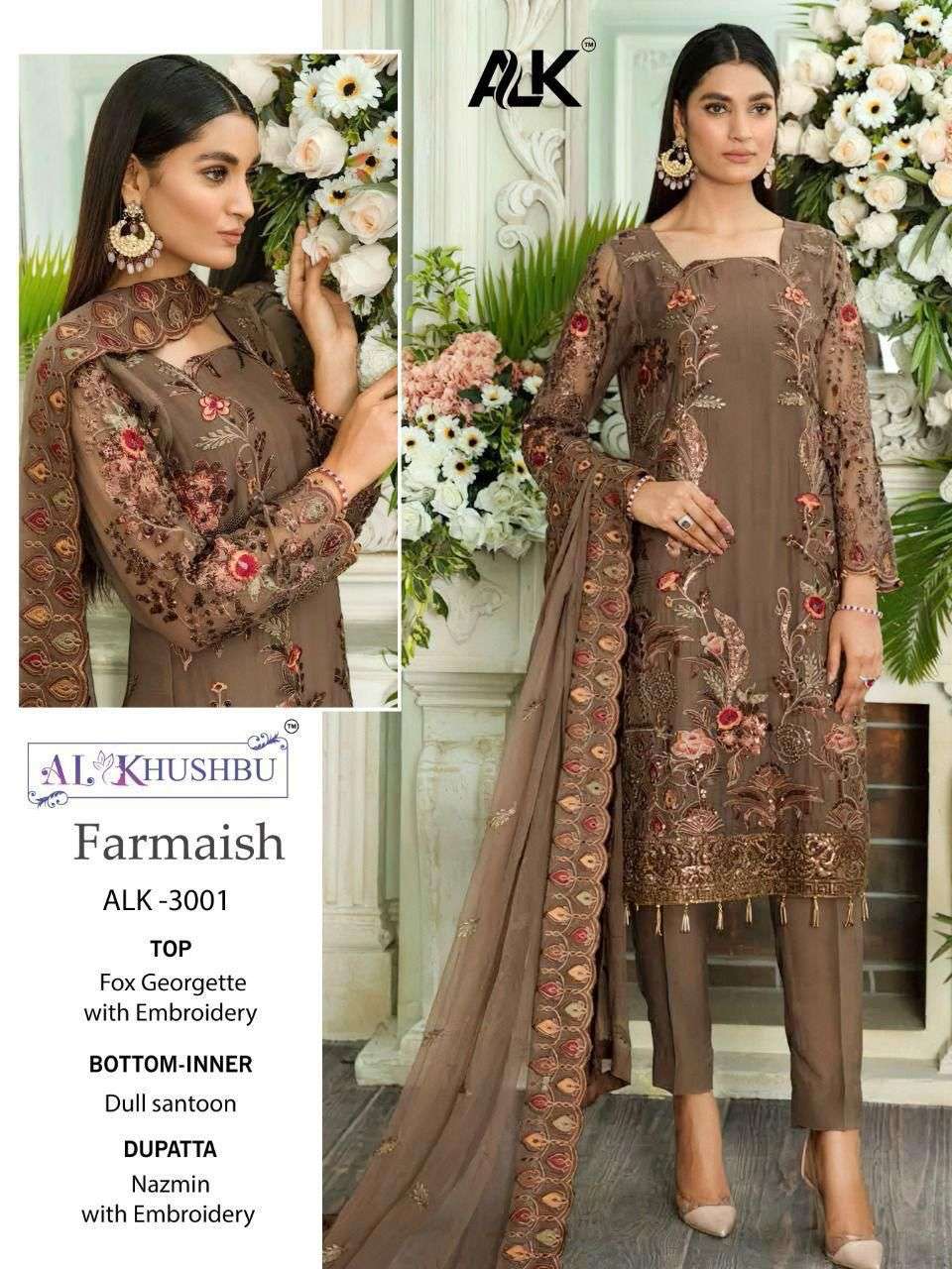 al khushbu farmaish vol 1 series 3001 designer faux georgette suit 