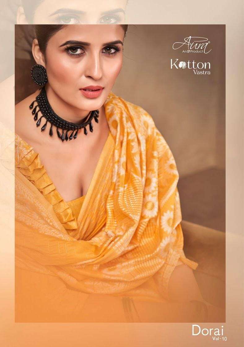 aura dorai vol 10 series 32301-32306 Kotton Vastra saree