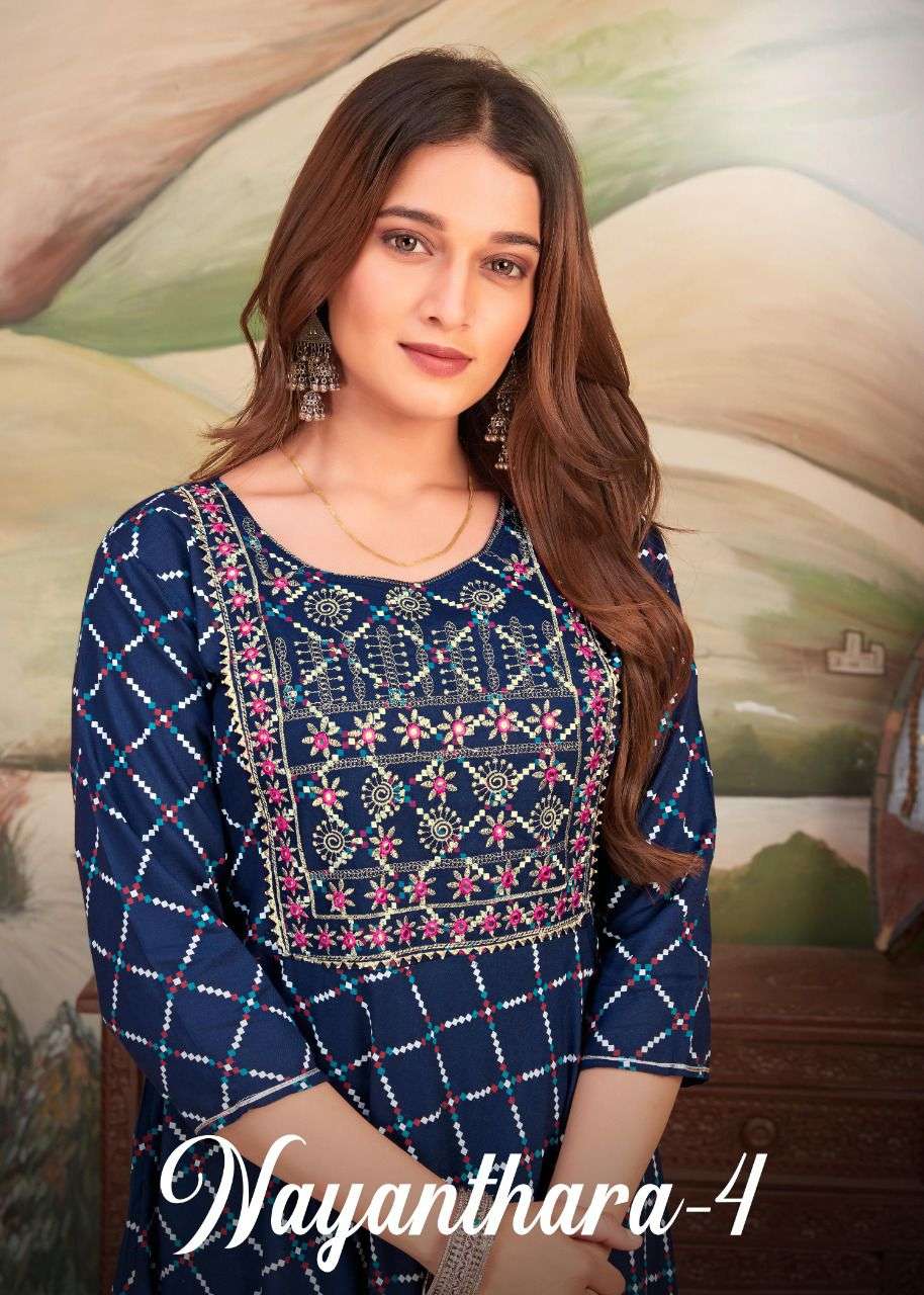 banwery nayanthara vol 4 designer 14kg Rayon kurti