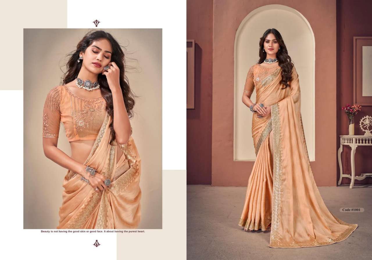 bhumi sanskrit series 1001-1007 satin embroidery saree 