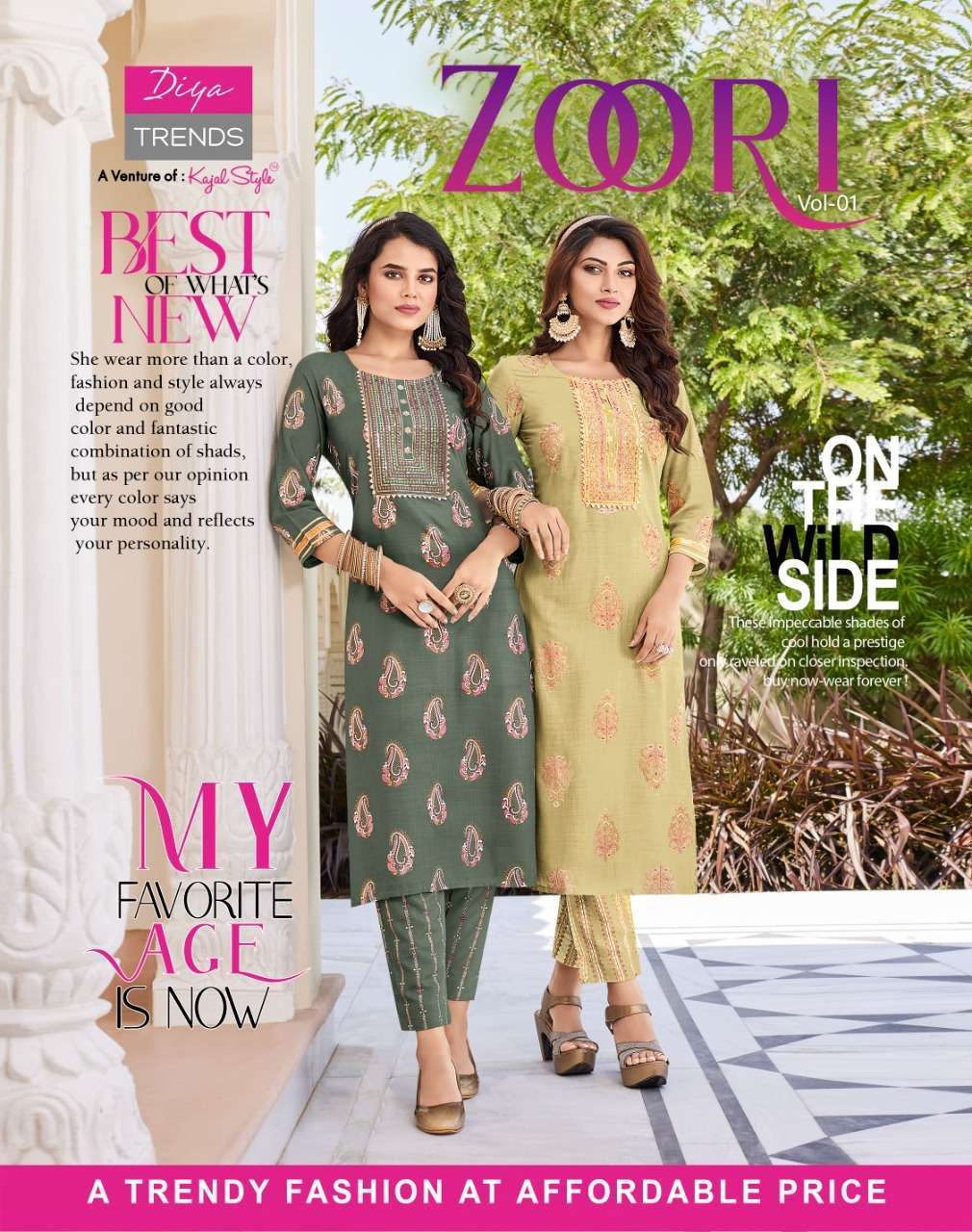 diya trends zoori vol 1 series 1001-1010 rayon kurti 