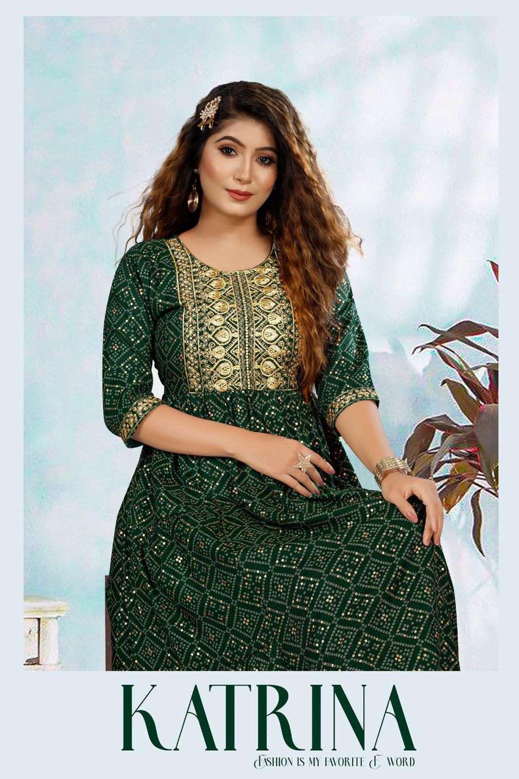 ft katrina series 8295 Capsule Foil Print kurti