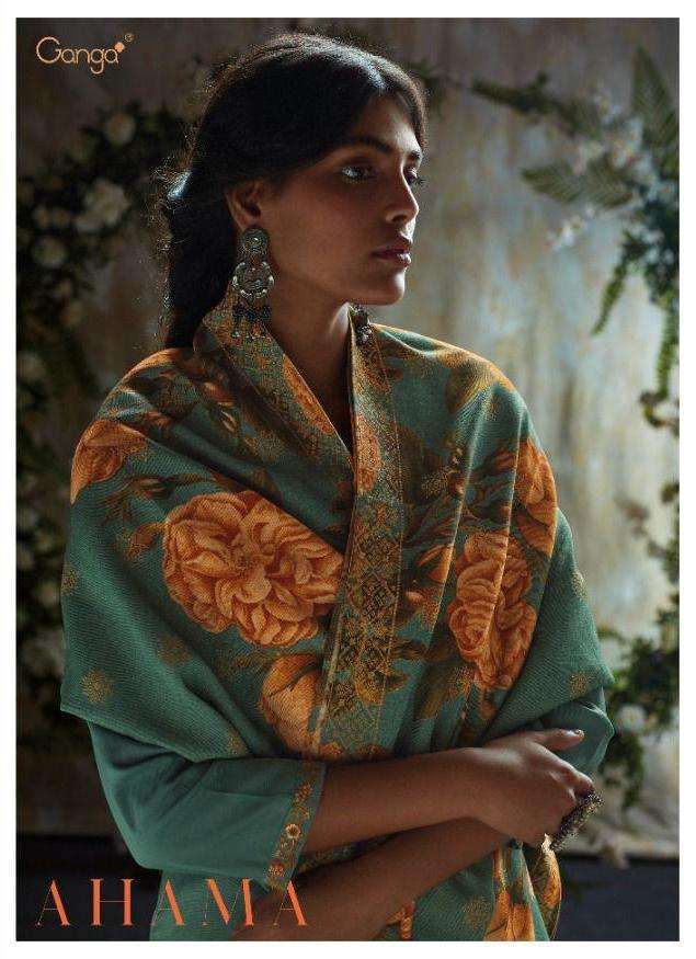 ganga ahama series 1211-1216 premium wool pashmina suit 