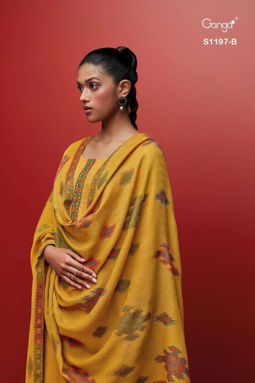 ganga auri 1197 premium wool pashmina suit 