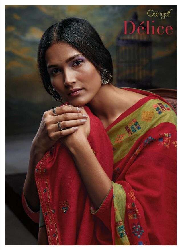 ganga delice series 1289-1294 premium wool pashmina suit 