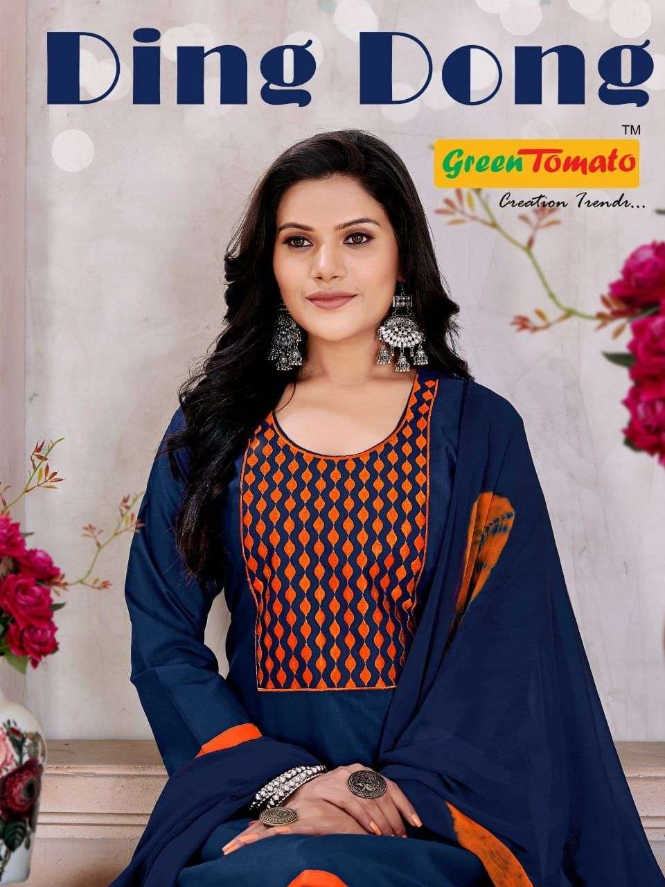 green tomato ding dong series 1001-1008 cotton readymade suit 