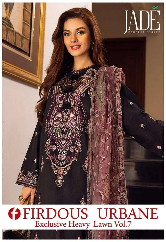 jade firdous urbane lawn vol 7 series 61-66 pure lawn suit 