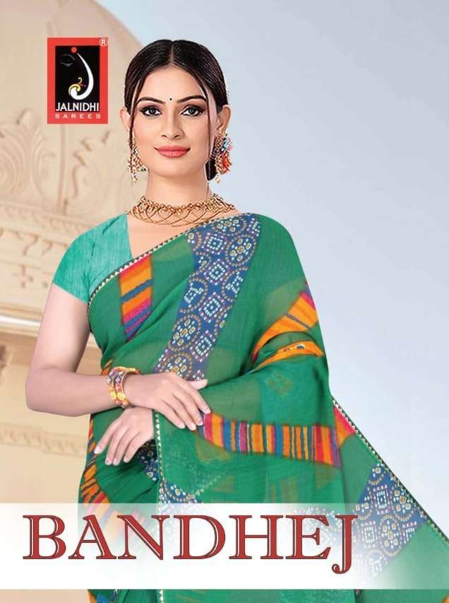 jalnidhi bandhej series 1001-1008 heavy georgette saree