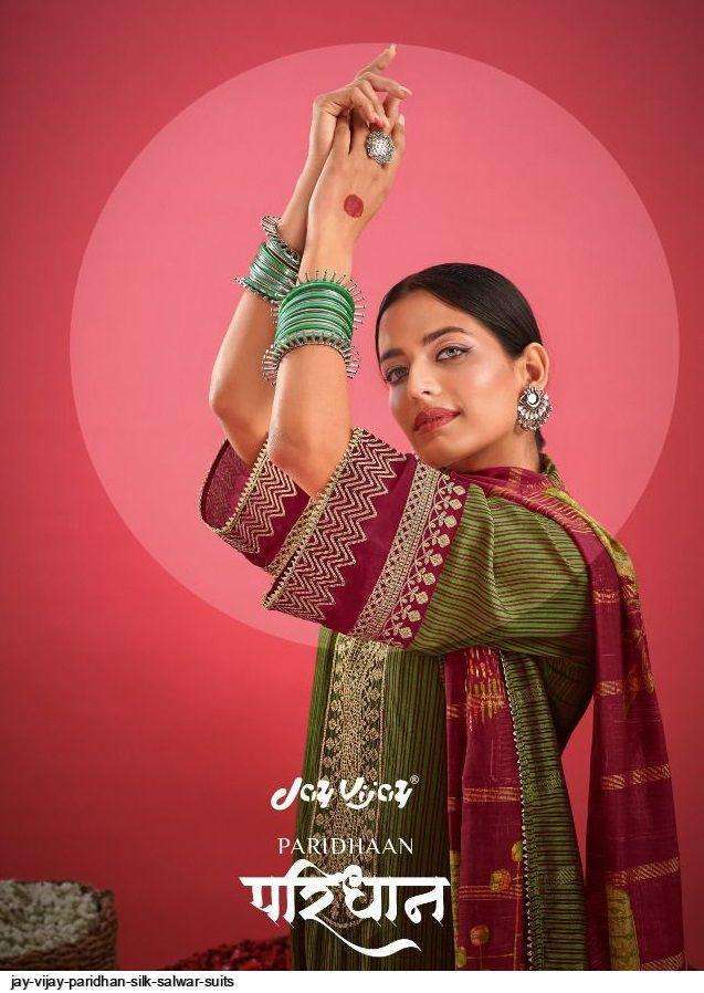 jay vijay paridhaan series 7091-7097 pure moga silk suit 