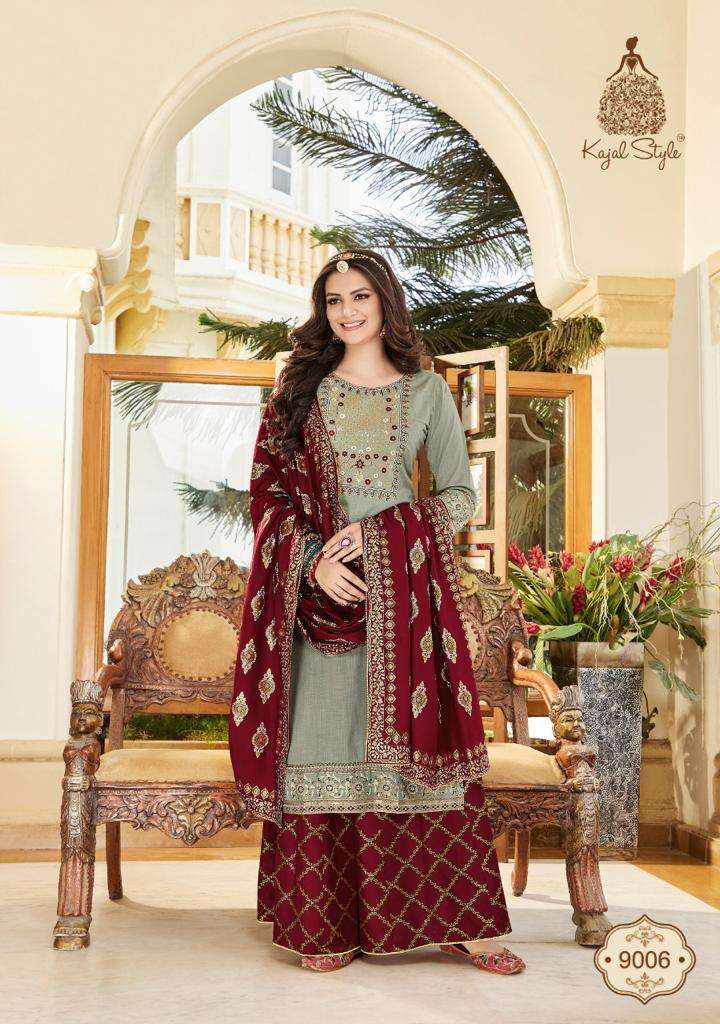 kajal style gulzar vol 9 series 9001-9008 heavy rayon suit 