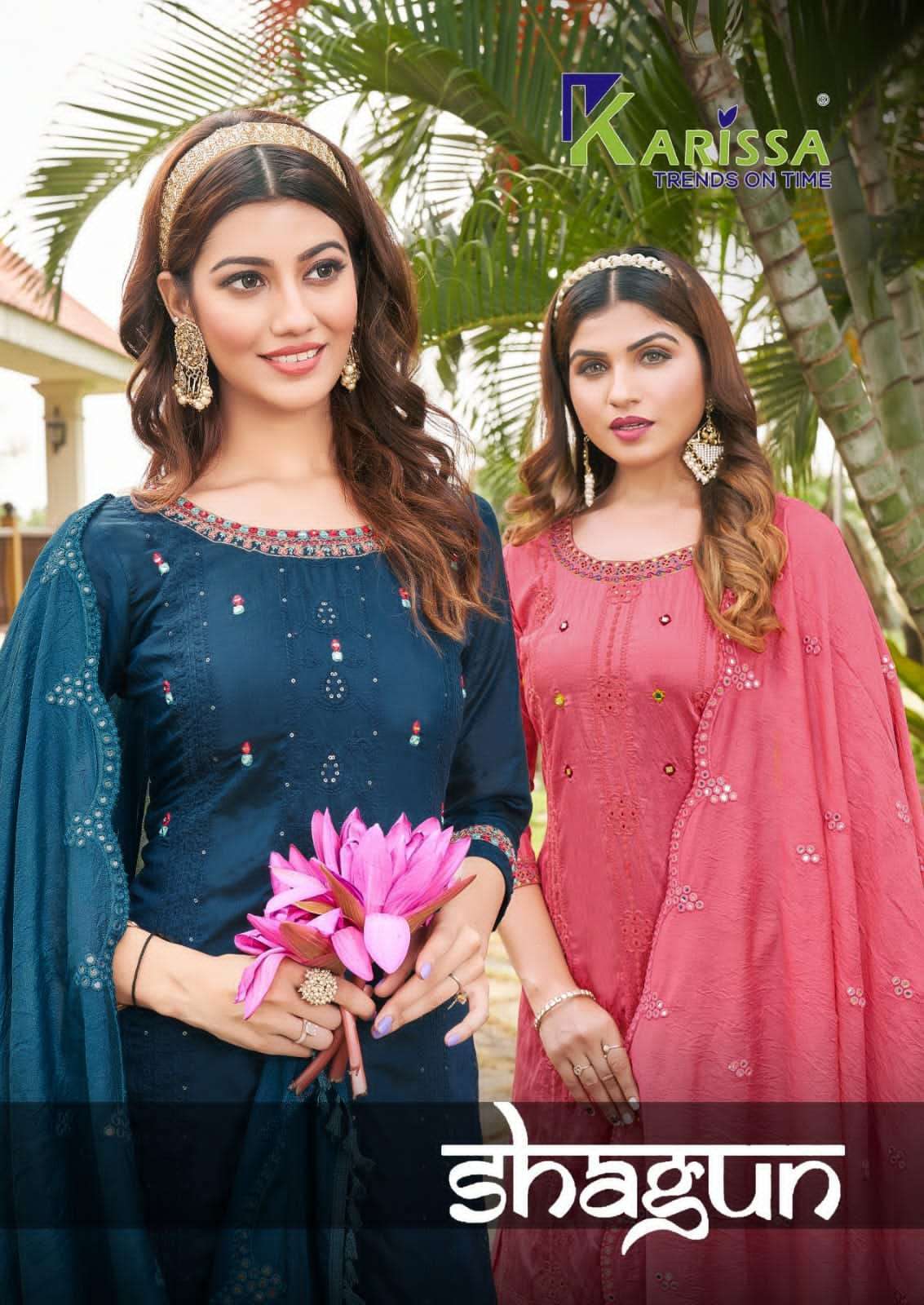 karissa shagun series 1001-1006 premium pure viscose silk readymade suit 