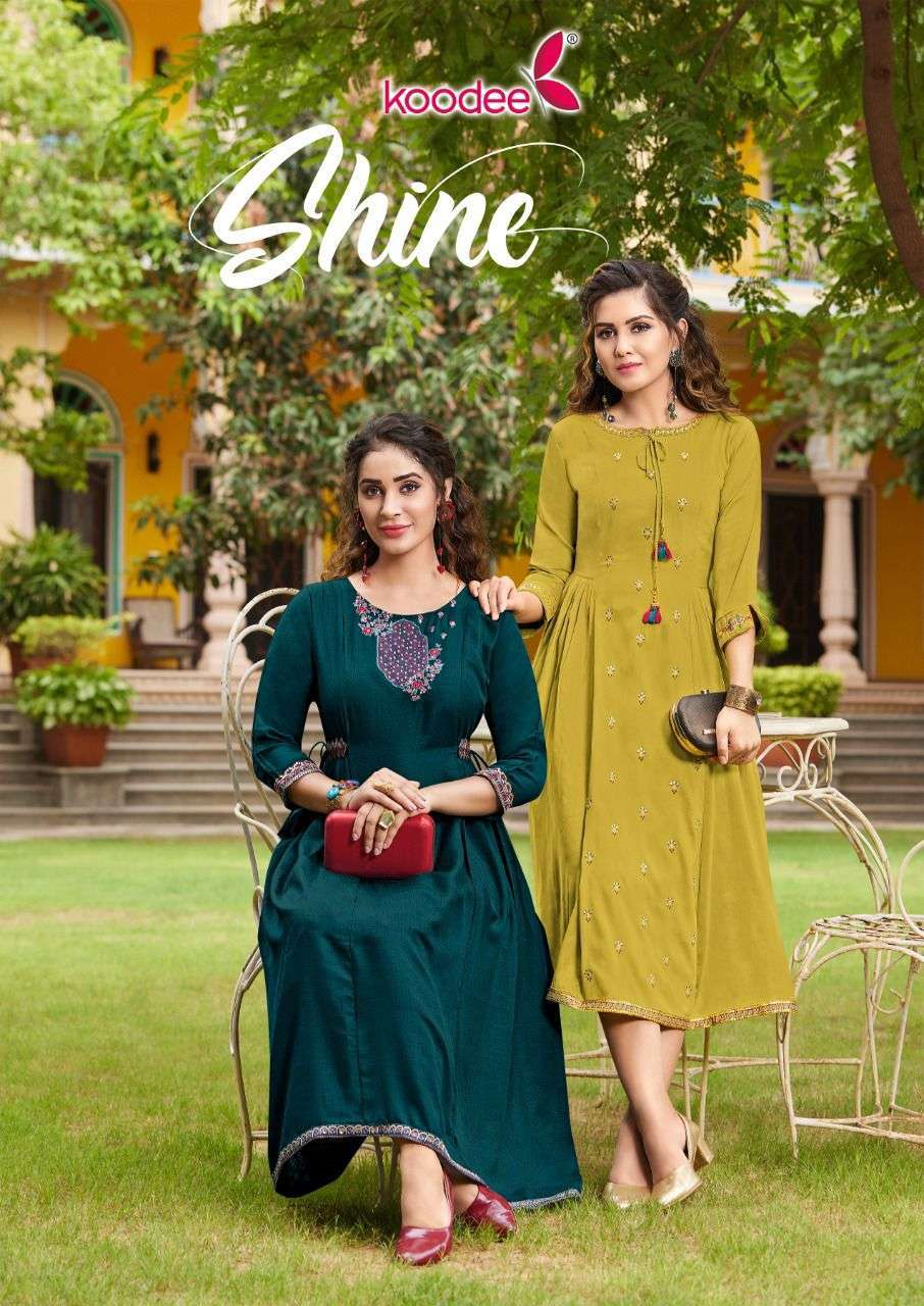 koodee shine series 1001-1004 Heavy Chinon kurti