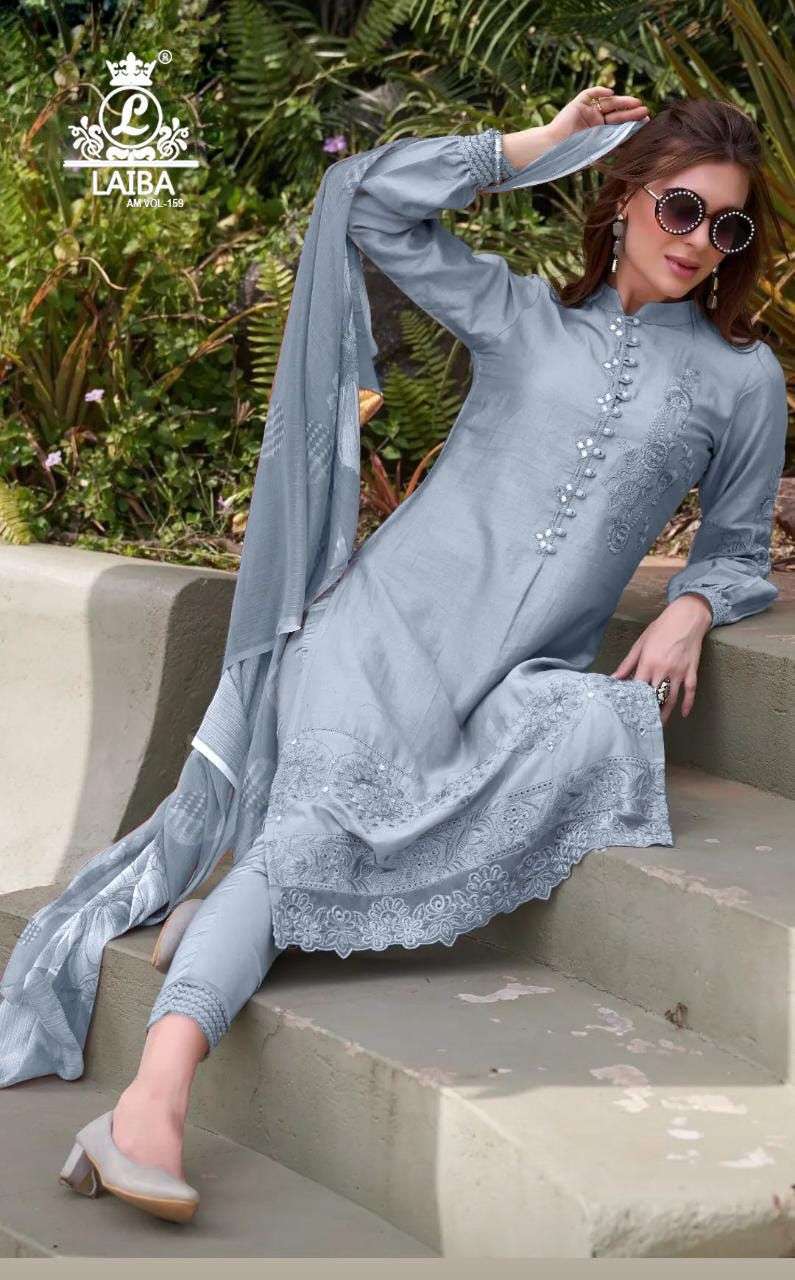 laiba am vol 159 pure cotton readymade suit 