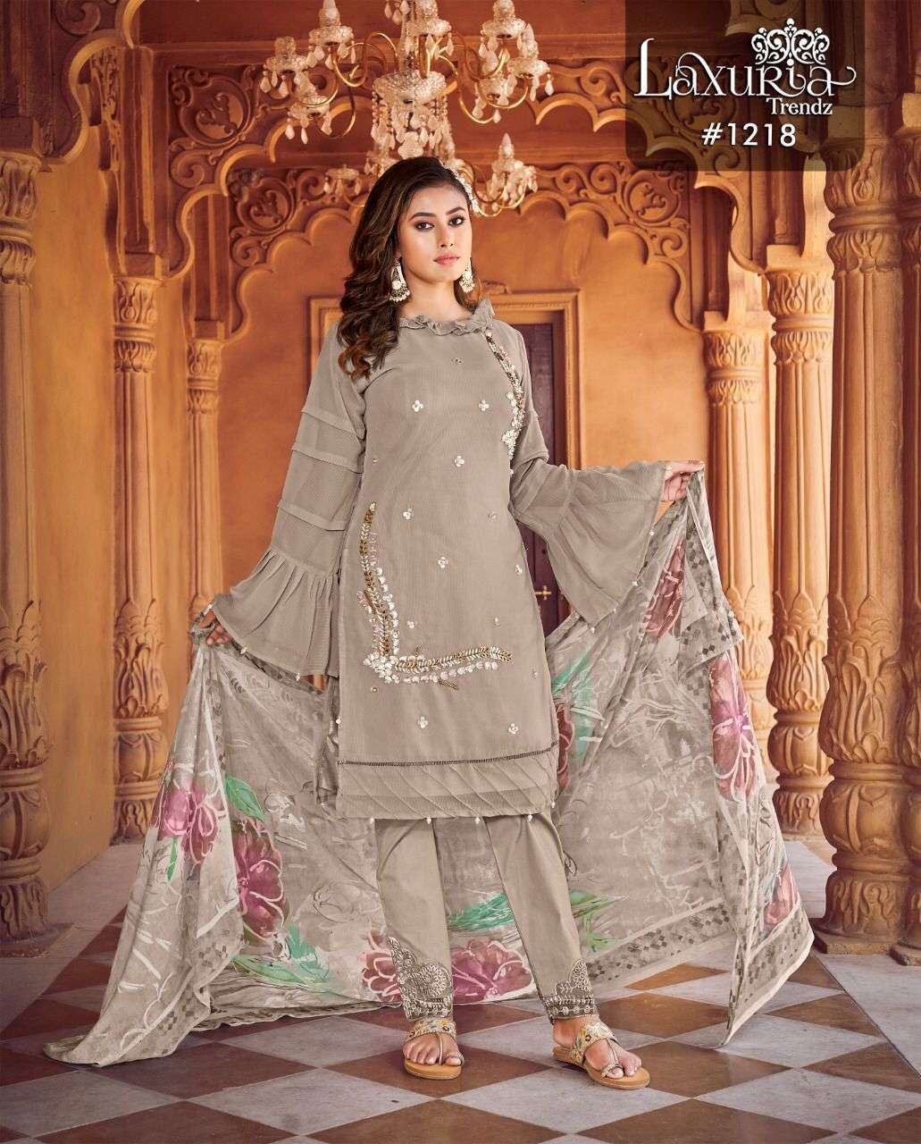 laxuria trendz 1218 designer heavy denting georgette suit 