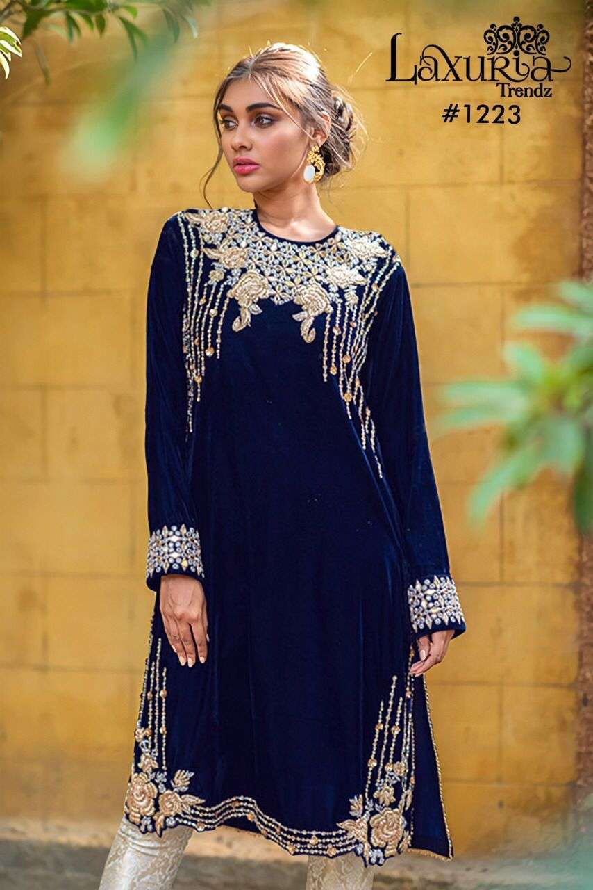 laxuriya trendz 1223 9000 Velvet kurti