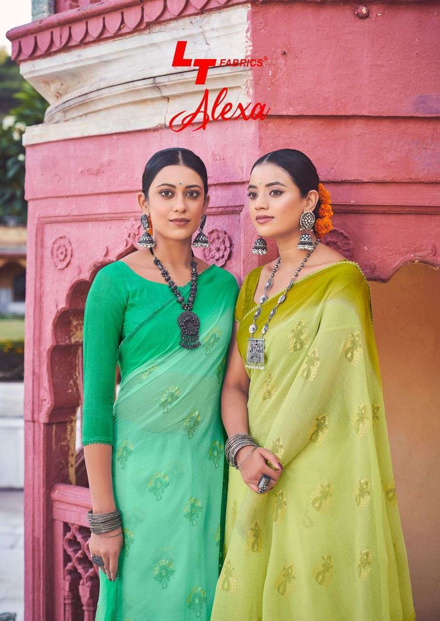 lt fashion alexa series 2871-2880 marbel chiffon saree