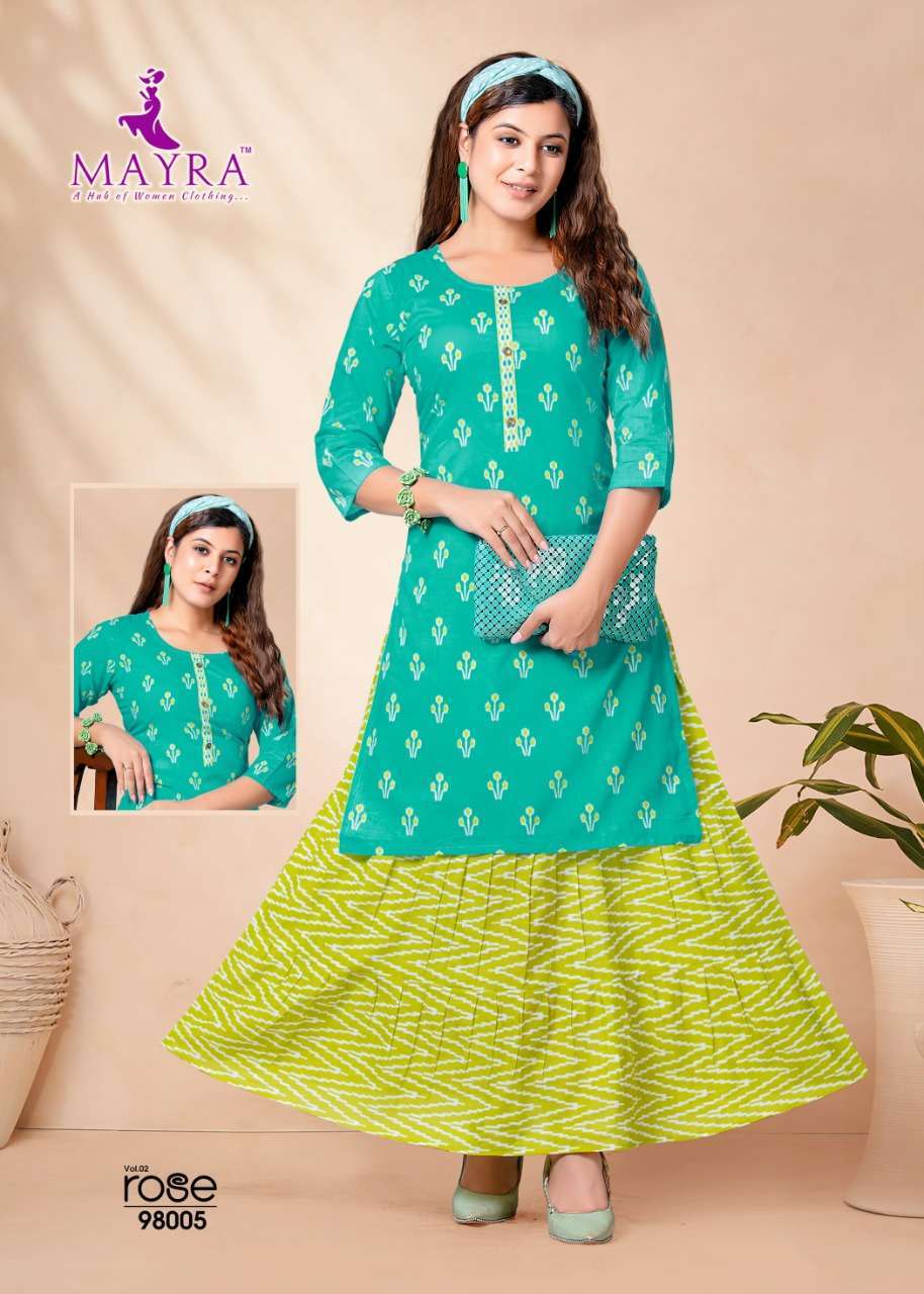 mayra rose vol 2 series 98001-98006 pure cambric kurti 