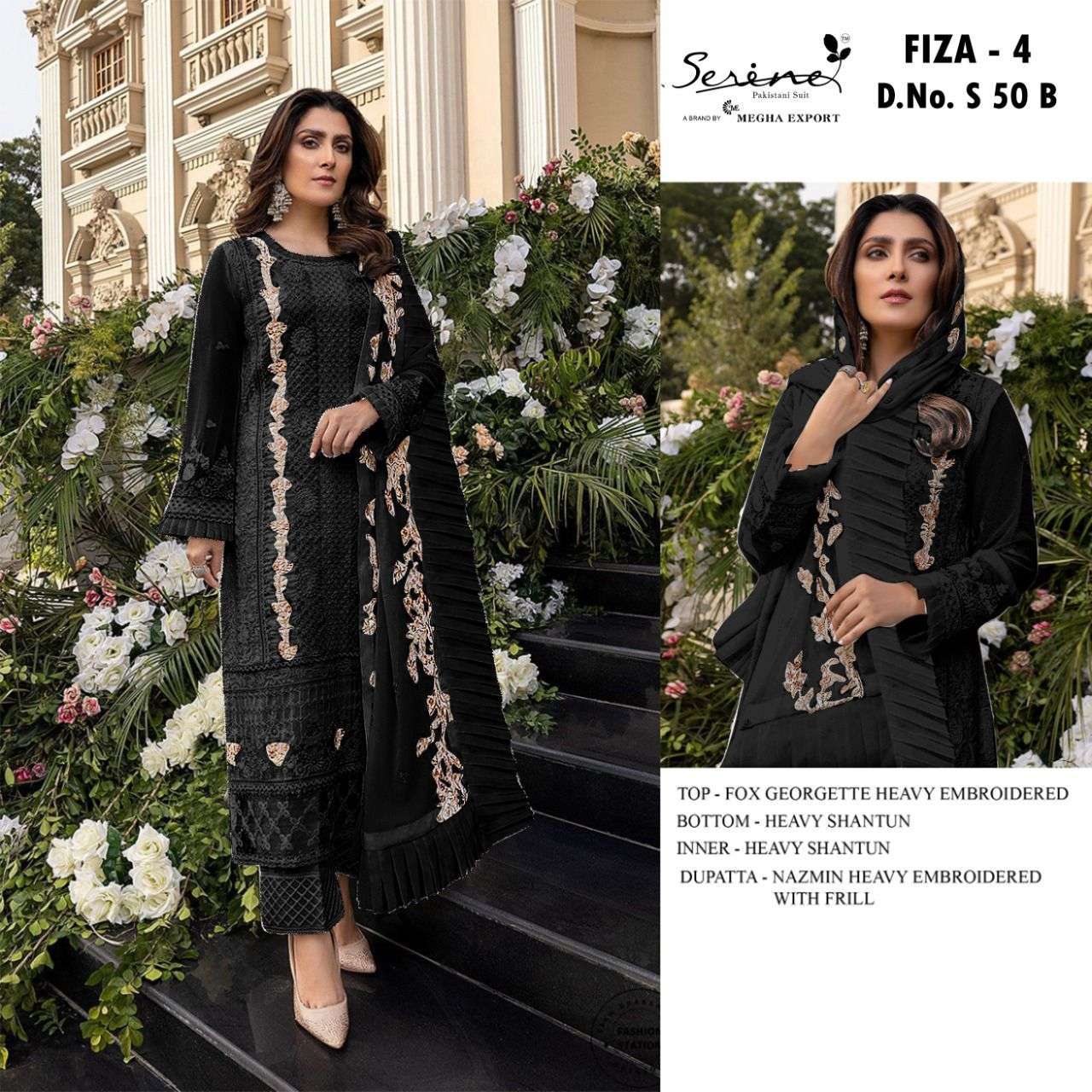  megha exports s-50 faux georgette suit 
