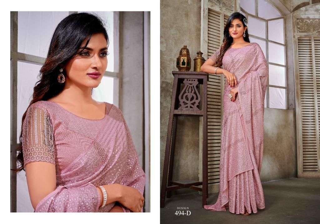 mehak sarees series 494 pure saitn organza saree