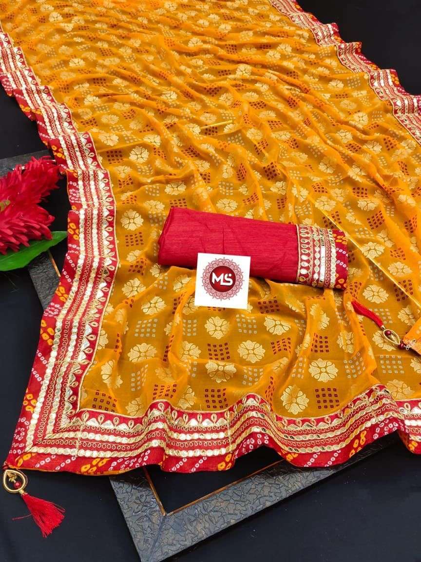 ms brand bandhni designer weightless saree ss