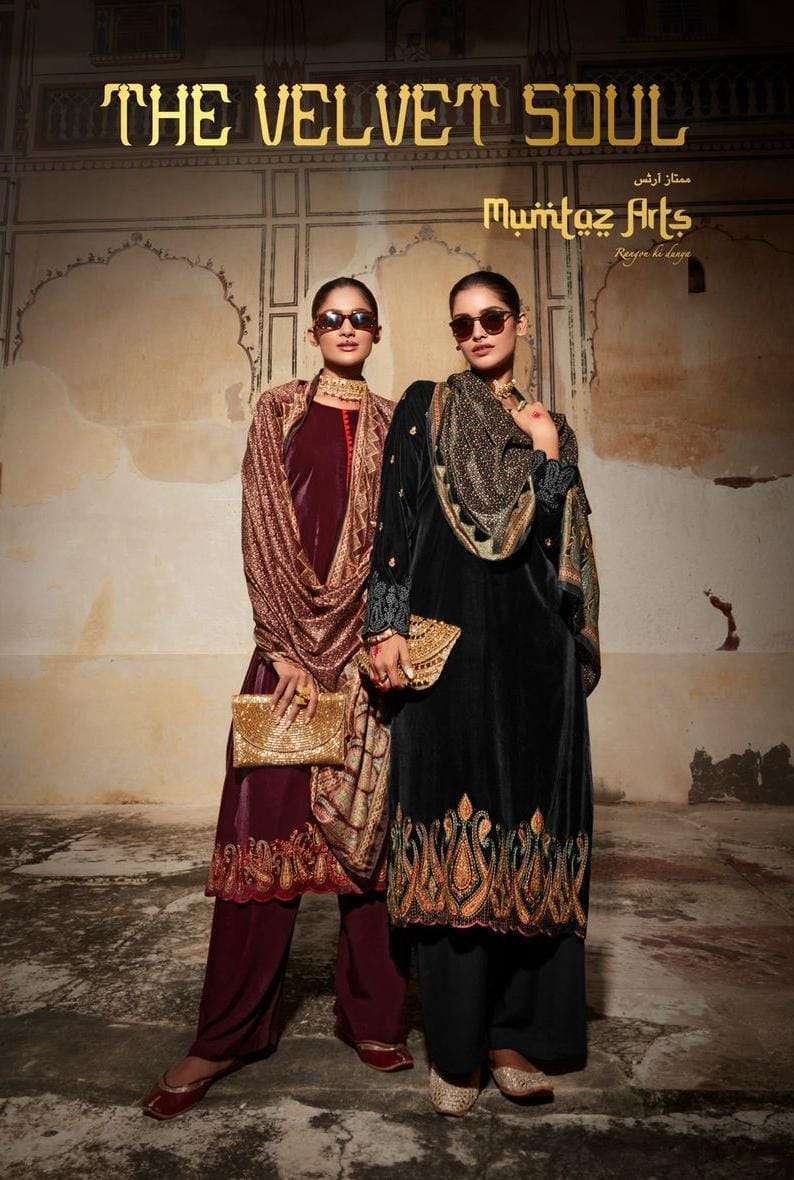 mumtaz arts the velvet soul series 12001-12007 Pure velvet suit