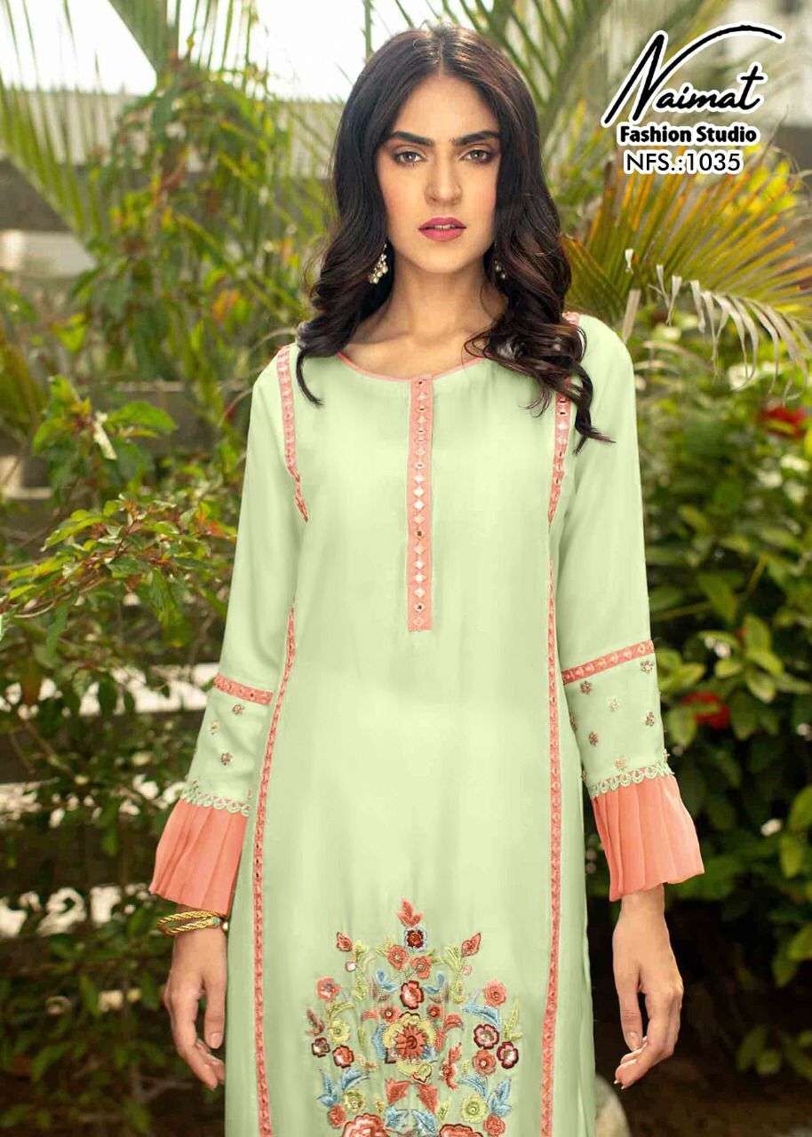 naimat nfs 1035 purre faux georgette readymade suit 