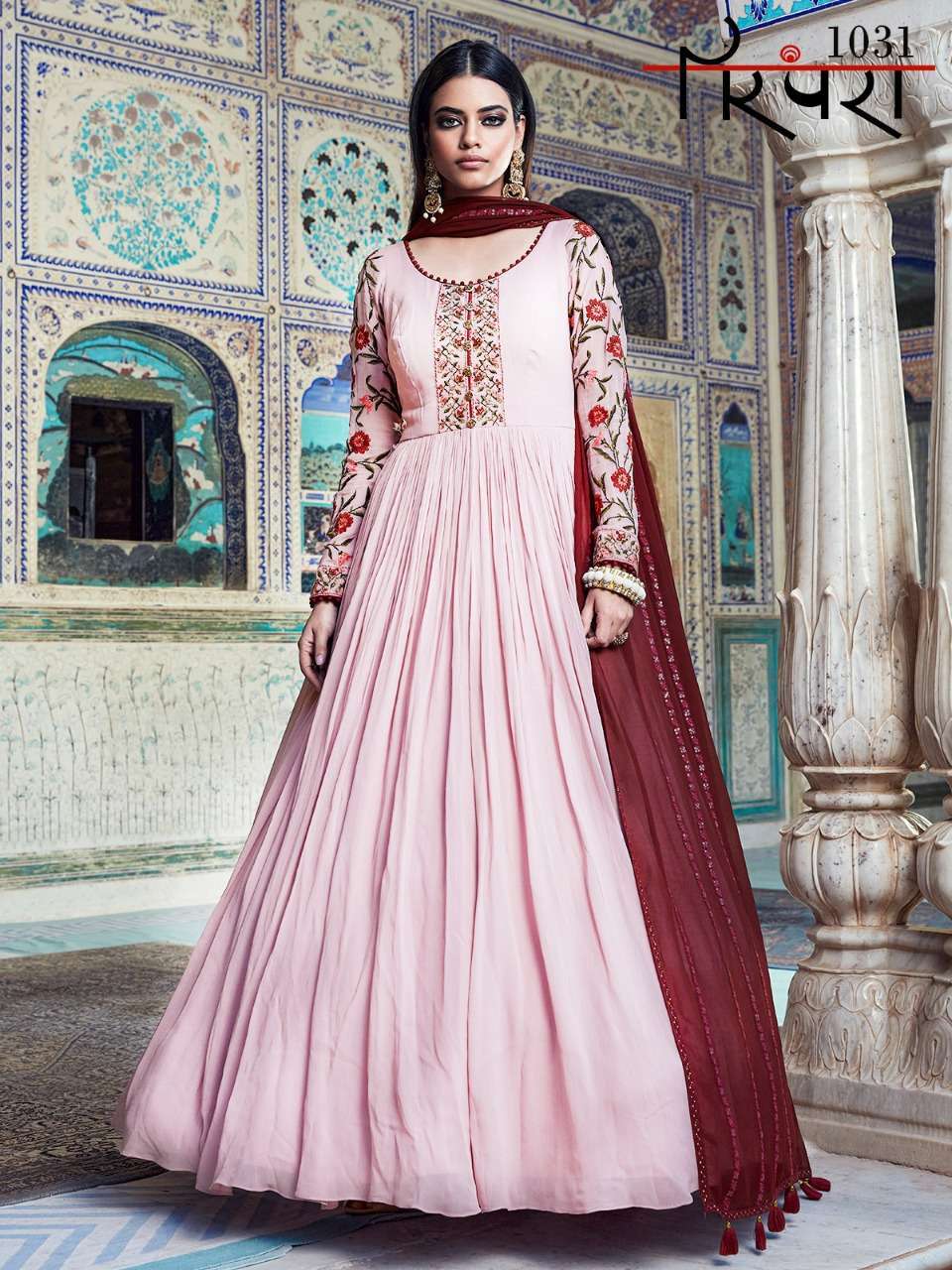 parampara vol 7 series 1030-1031 georgette gown 