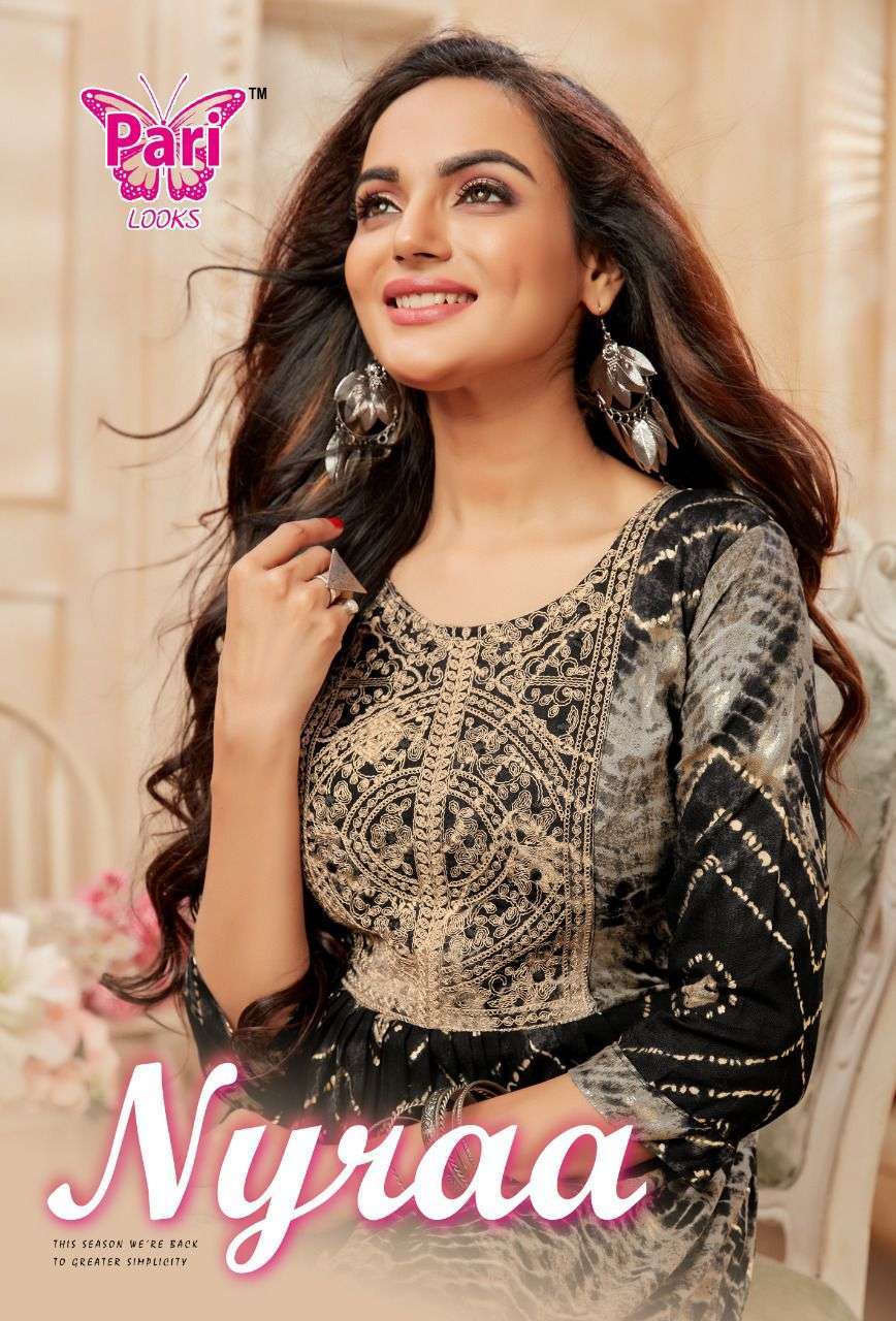 pari nayraa series 101-108 18 kg rayon kurti 