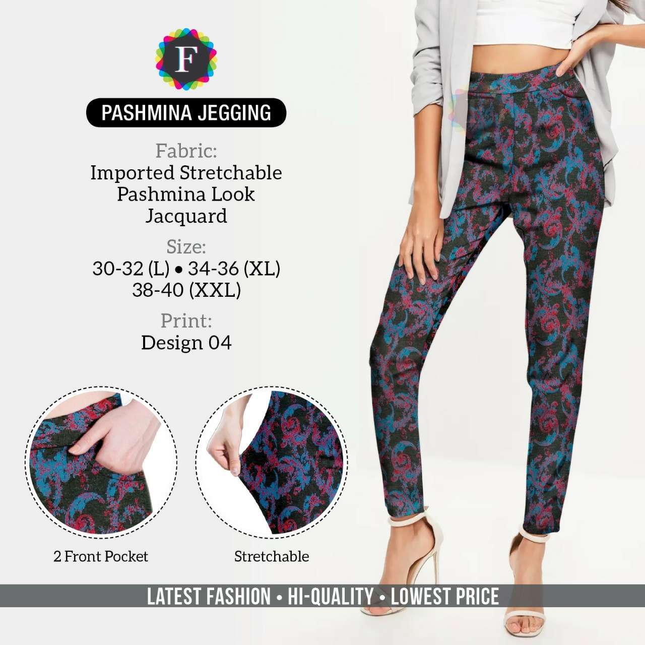 pashmina jeggings Imported Stretchable Pashmina Look Jacquard