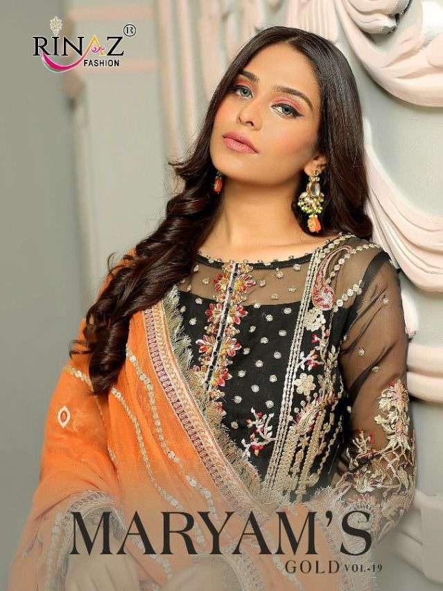 rinaz maryams gold vol 19 series 41001-41005 faux georgette suit 