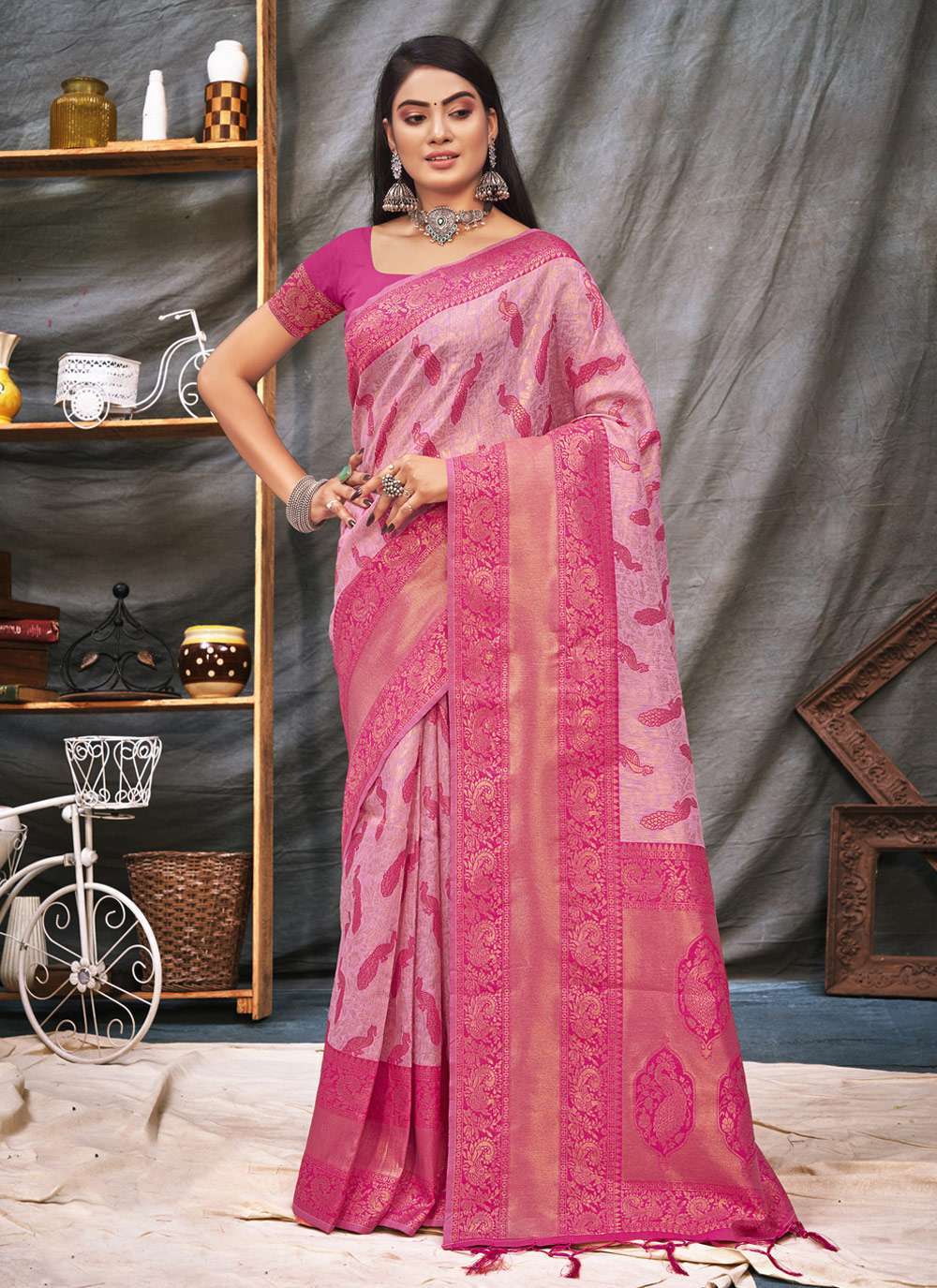 sangam prints niranjana organza work saree