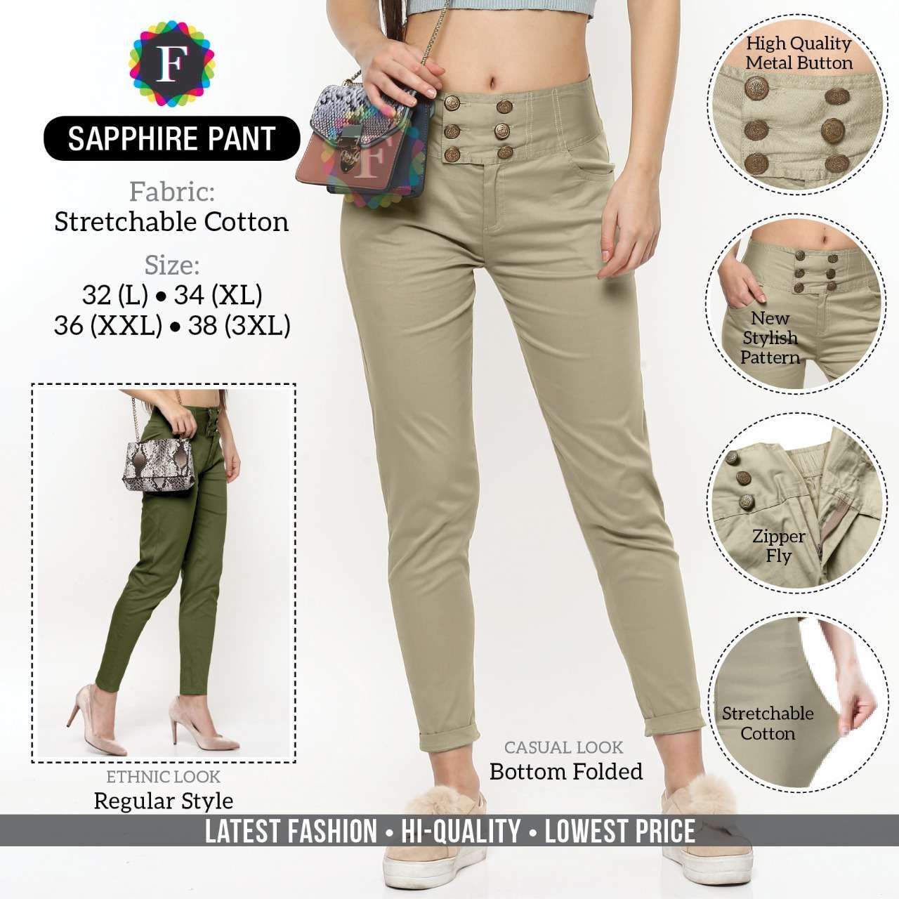 sapphire pant stretchable cotton pant 
