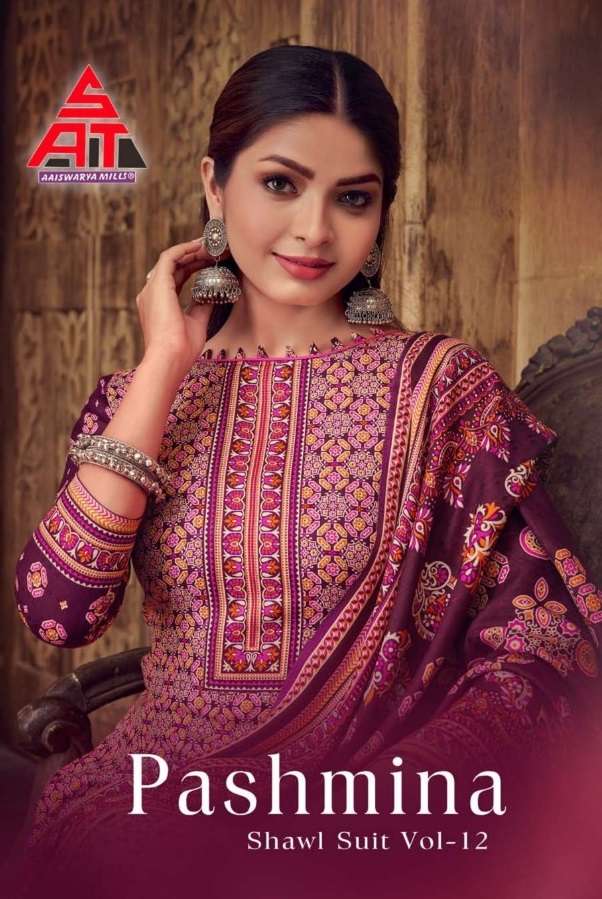 Sat Pashmina Vol-12 series 1001-1010 pure pashmina suit 