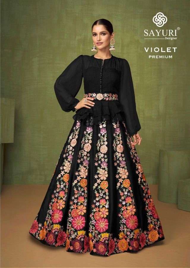 sayuri violet premium series 5206 real georgette suit 