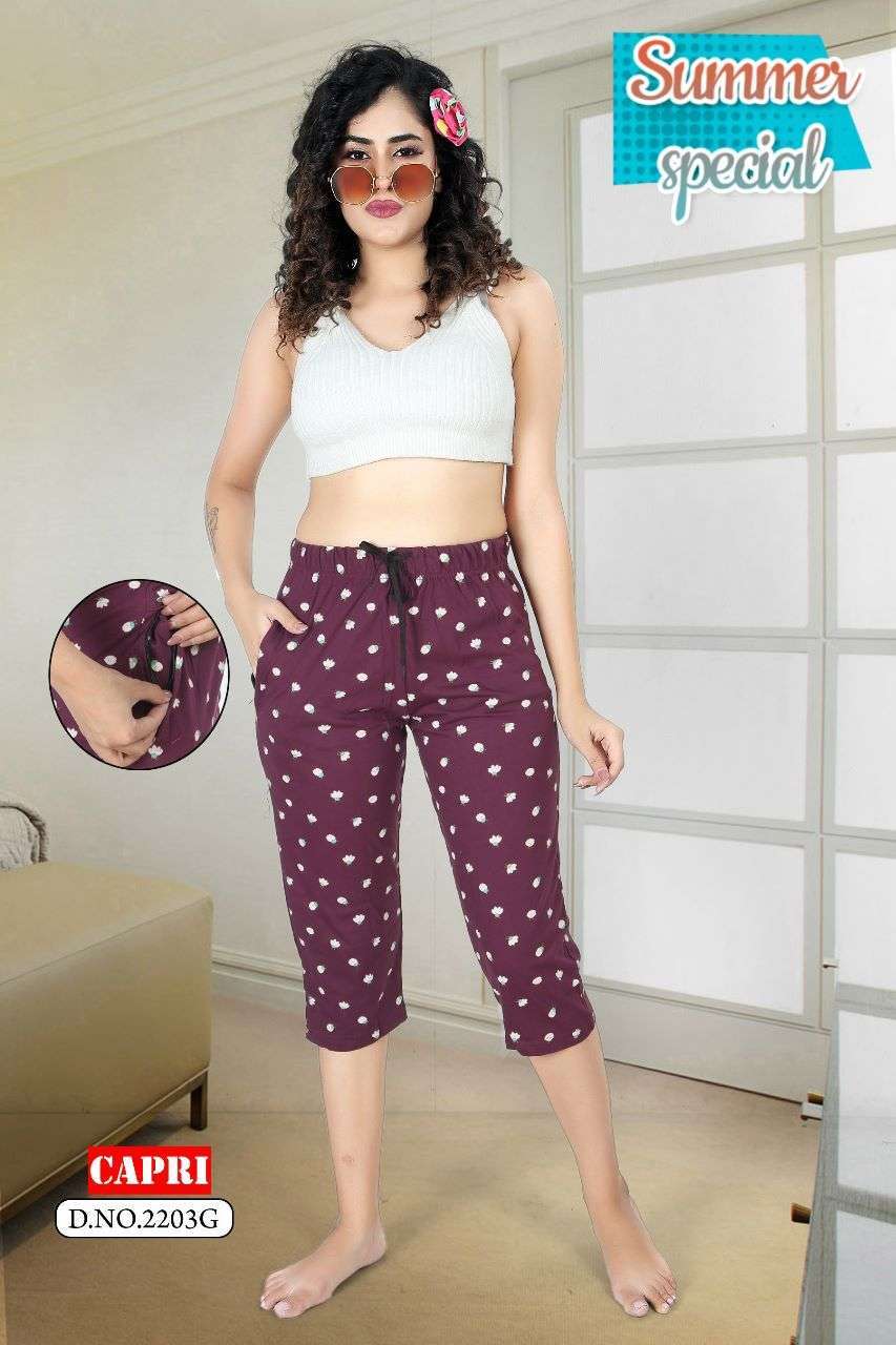 summer special night capri vol 2203 Heavy Shinker Hosiery Cotton capri