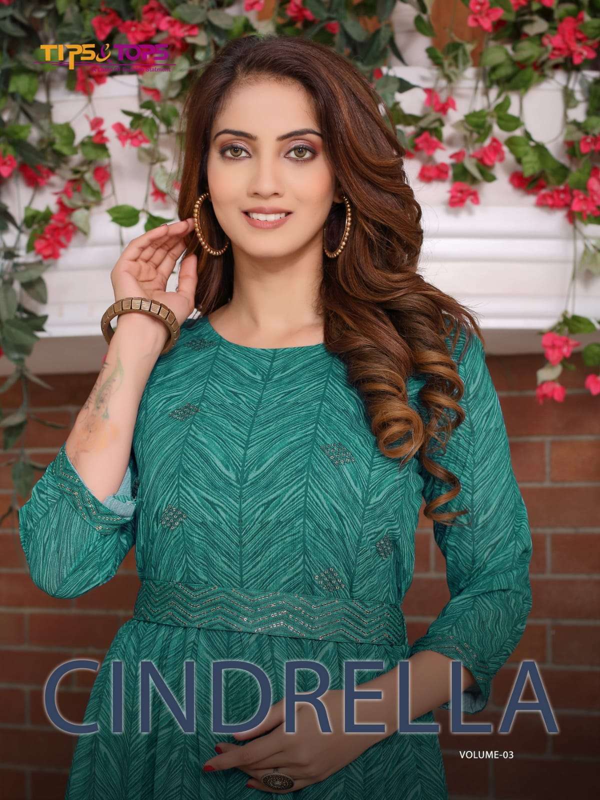 tips & tops cindrella vol 3 series 301-306 heavy georgette kurti 